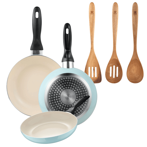 Set de frigideiras San Ignacio de 3 peças + Set de utensílios