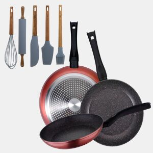 Set de frigideiras San Ignacio com 3 peças + Set de utensílios