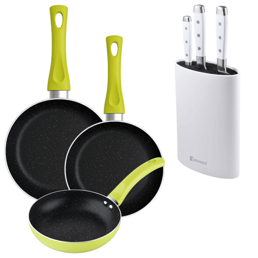 Set de frigideiras San Ignacio de 3 peças + Set de facas + Tacoma