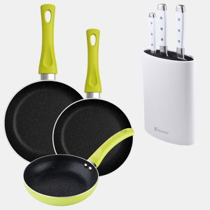 Set de frigideiras San Ignacio de 3 peças + Set de facas + Tacoma