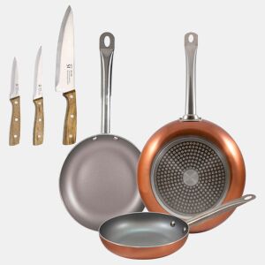 Set de frigideiras San Ignacio de 3 peças + Set de facas