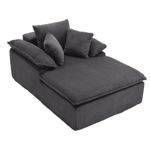Sofá reclinável 46 cm - design interior, sem estrutura, braços largos, cinzento