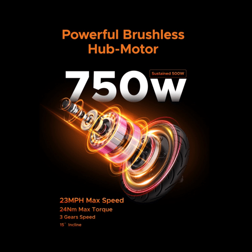 ENGWE Y400 Trotinetes Elétrica - Motor 750W Bateria 648Wh Rodas 10 Suspensão C-type - Preto Vermelho