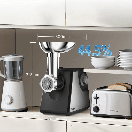 Juissiart MG4150R Moedor de Carne - Potência 300W capacidade processamento carne de 1.2 kgmin material lâminaferro fundido 420 metalurgia do pó - Preto