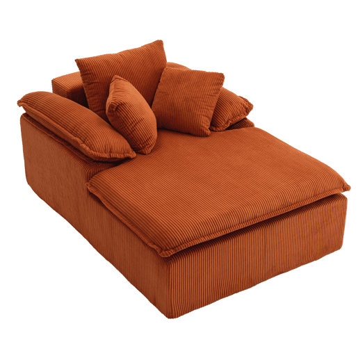 Sofá reclinável 46 cm - design interior, sem estrutura, braços largos, sem instalação - Laranja
