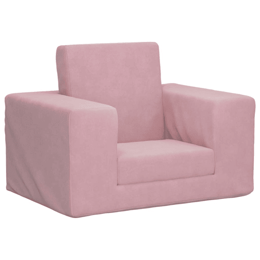 Sofá-cama infantil de pelúcia rosa Sofá-cama infantil de pelúcia rosa