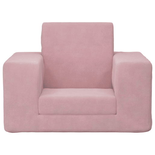 Sofá-cama infantil de pelúcia rosa Sofá-cama infantil de pelúcia rosa