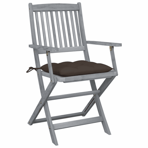 Cadeiras exterior - Cadeiras de jardim dobráveis c almofadões 6 pcs acácia maciça