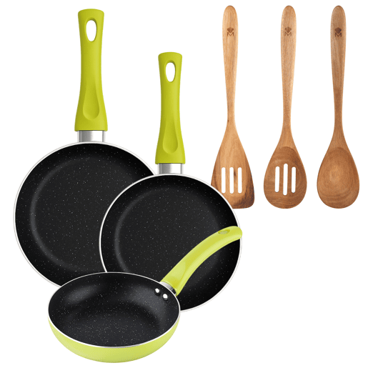 Set de frigideiras San Ignacio de 3 peças + Set de utensílios