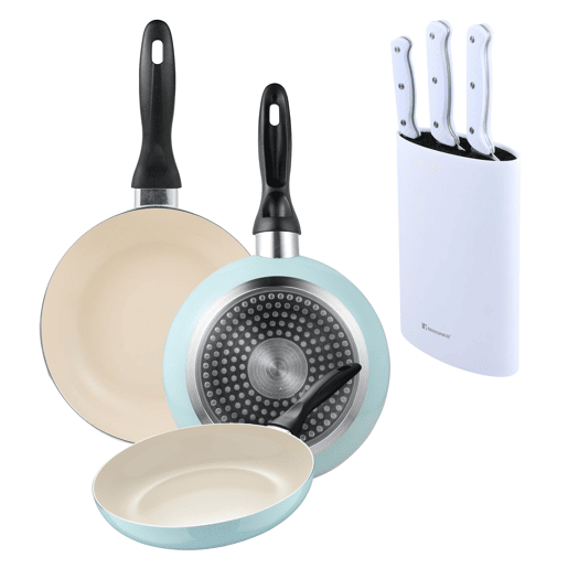 Set de frigideiras San Ignacio de 3 peças + Set de facas