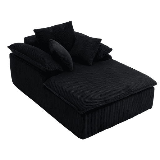 Sofá reclinável 46 cm - design interior, sem estrutura, confortável para leitura, braços largos - Preto