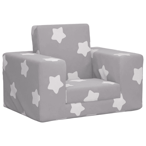 Sofá-cama infantil de c estrelas pelúcia cinzento-claro