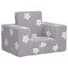 Sofá-cama infantil de c estrelas pelúcia cinzento-claro