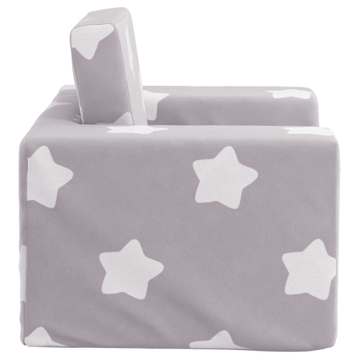 Sofá-cama infantil de c estrelas pelúcia cinzento-claro