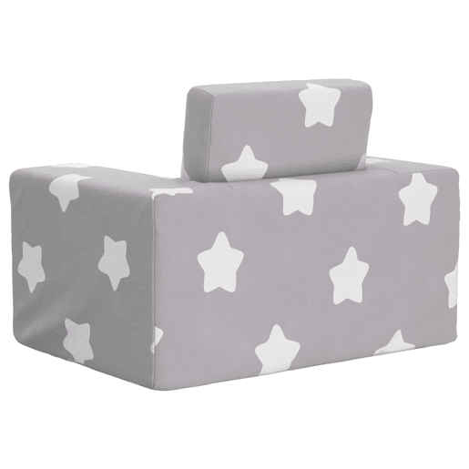 Sofá-cama infantil de c estrelas pelúcia cinzento-claro