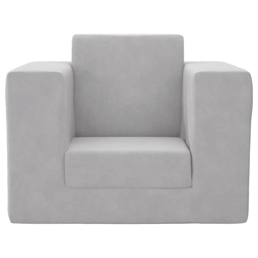 Sofá-cama infantil pelúcia macia cinzento-claro Sofá-cama infantil pelúcia macia cinzento-claro
