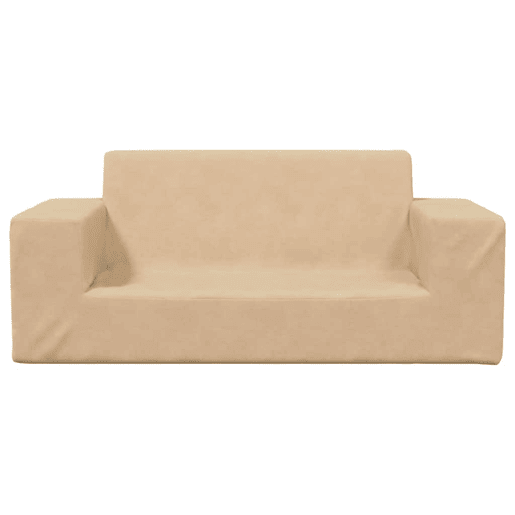 Sofá infantil, Sofá para criança de 2 lugares pelúcia cor creme Sofá infantil, Sofá para criança de 2 lugares pelúcia cor creme