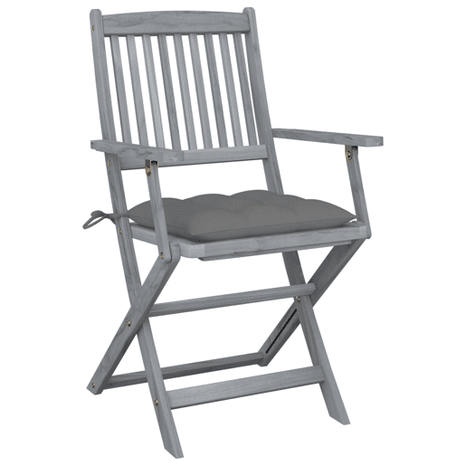 Cadeiras exterior - Cadeiras de jardim dobráveis c almofadões 6 pcs acácia maciça