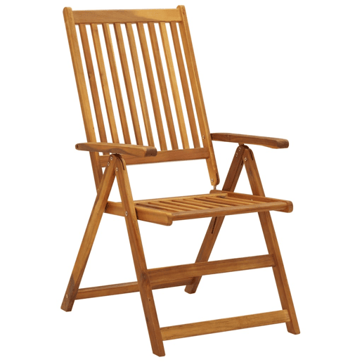 Cadeiras jardim - Cadeiras exterior reclináveis c almofadões 4 pcs acácia maciça