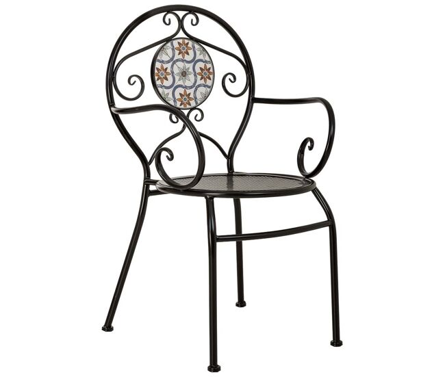 Sillon de mosaico y forja naranja 58x54x88h cm