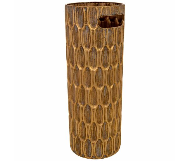 Paragüero de metal dorado 20x20x55h cm