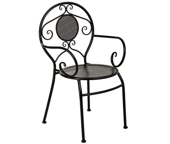 Sillón de forja negro 58x42x88h cm
