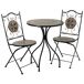 Conjunto mesa y 2 sillas de mosaico y forja Conjunto mesa y 2 sillas de mosaico y forja Marrón