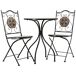 Conjunto mesa y 2 sillas de mosaico y forja Conjunto mesa y 2 sillas de mosaico y forja Marrón