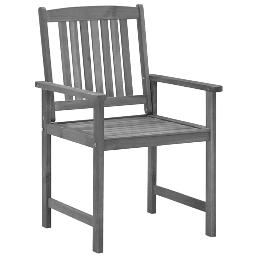Cadeiras de jardim - Cadeiras de exterior com almofadões 4 pcs acácia maciça cinza