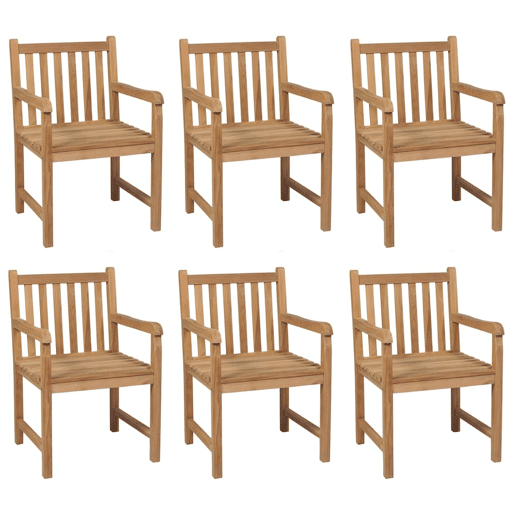 Cadeiras de jardim - Cadeiras de exterior c almofadões azul-claro 6 pcs teca maciça Cadeiras de jardim - Cadeiras de exterior c almofadões azul-claro 6 pcs teca maciça