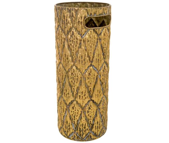 Paragüero de metal dorado 20.5x20.5x50.5h cm