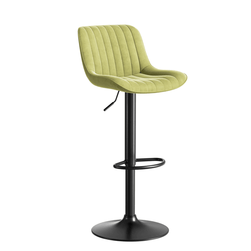 Bancos giratórios para sala de jantar, 2 unidades - aveludados, ajustáveis, 360° - verde