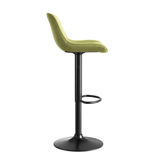 Bancos giratórios para sala de jantar, 2 unidades - aveludados, ajustáveis, 360° - verde