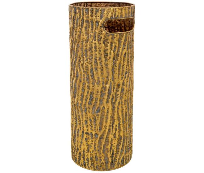 Paragüero de metal dorado 20.5x20.5x50h cm