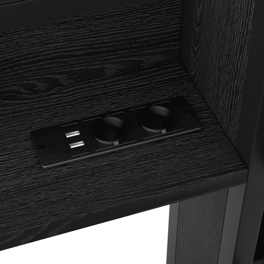 Cama metálica de dia 90x200 - com cama extra, arrumação, LED e USB - Preto