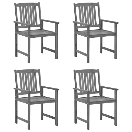 Cadeiras de jardim - Cadeiras de exterior com almofadões 4 pcs acácia maciça cinza
