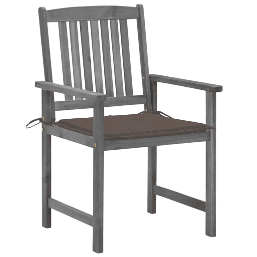 Cadeiras de jardim - Cadeiras de exterior com almofadões 4 pcs acácia maciça cinza