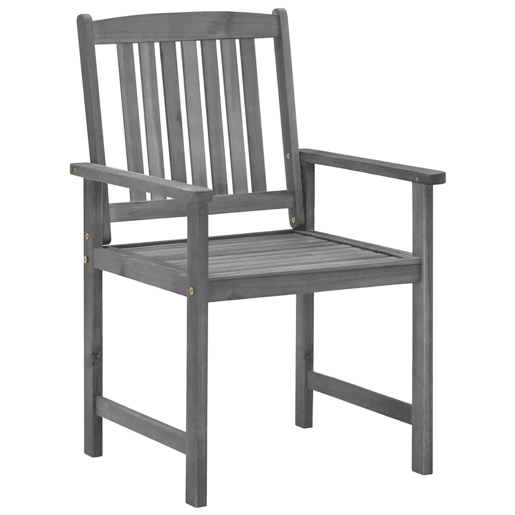 Cadeiras de jardim - Cadeiras de exterior com almofadões 4 pcs acácia maciça cinza