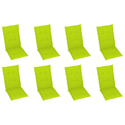 Cadeiras de jardim - Cadeiras de exterior reclináveis c almofadões 8 pcs teca maciça