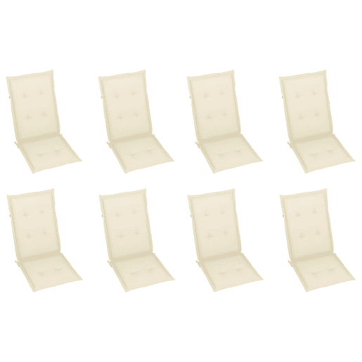 Cadeiras de jardim - Cadeiras de exterior dobráveis c almofadões 8 pcs acácia maciça