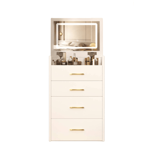 Tocador 3 em 1 60x40x118 cm - espelho aberto, cristal, 3 gavetas - branco Tocador 3 em 1 60x40x118 cm - espelho aberto, cristal, 3 gavetas - branco
