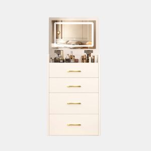 Tocador 3 em 1 60x40x118 cm - espelho aberto, cristal, 3 gavetas - branco