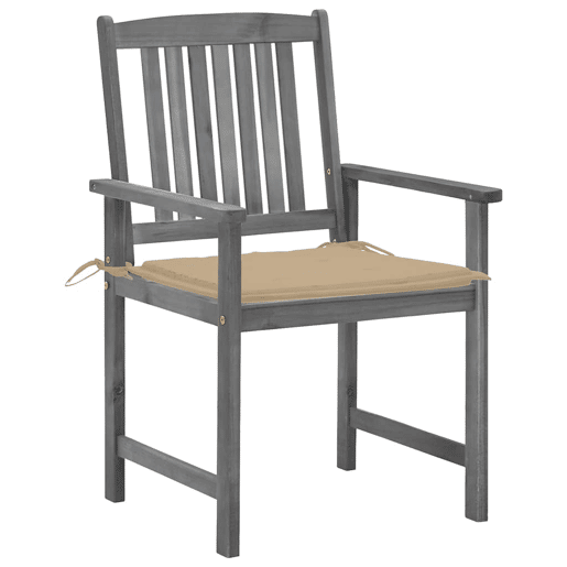 Cadeiras de jardim - Cadeiras de exterior com almofadões 4 pcs acácia maciça cinza