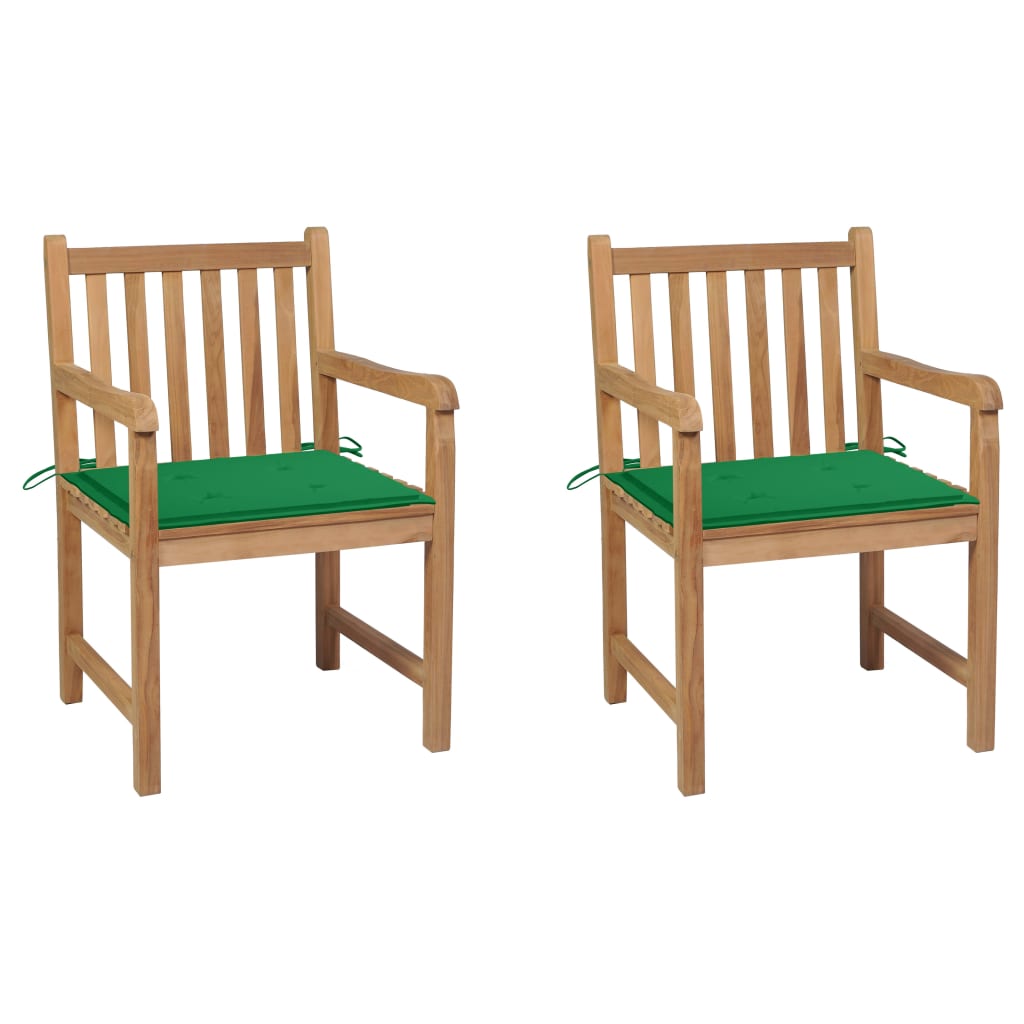 Juego de 2 Sillas de jardín - Sillas de exterior Verde