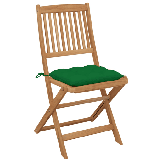 Cadeiras de jardim - Cadeiras de exterior dobráveis c almofadões 6 pcs acácia maciça