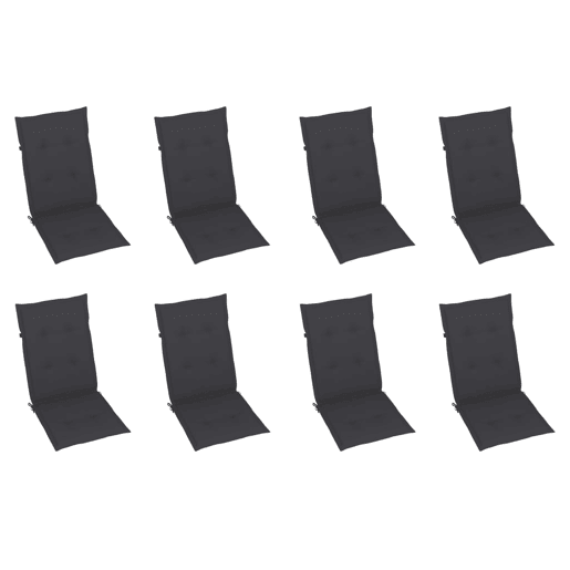 Cadeiras de jardim - Cadeiras de exterior dobráveis c almofadões 8 pcs acácia maciça