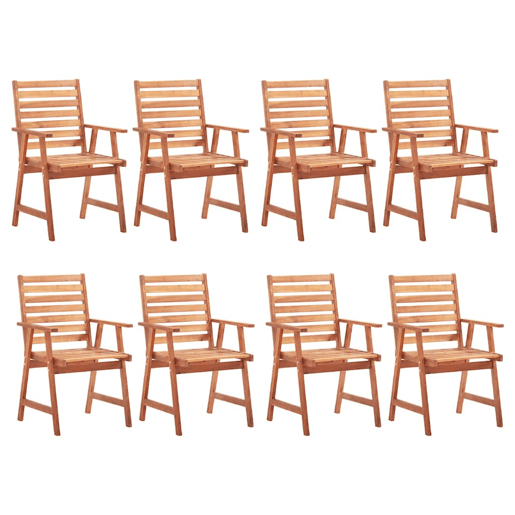 Cadeiras de jantar p jardim - Cadeiras de exterior 8 pcs c almofadões acácia maciça
