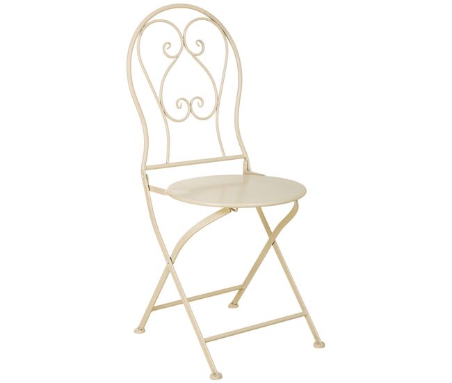 Silla de forja beige 38x46x90h cm