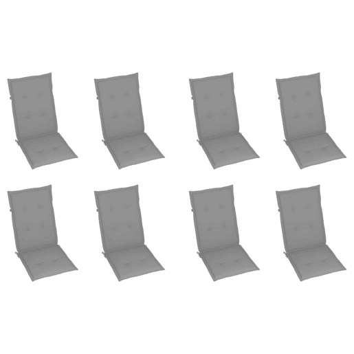 Cadeiras de jardim - Cadeiras de exterior dobráveis c almofadões 8 pcs acácia maciça