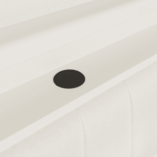 Cama nido estofada 140x200 - USB, LED, secretária - Branco